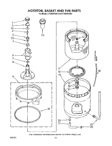 11 - Agitator, Basket And Tub parts for Whirlpool Washer Dryer Combo LT7000XVN0 / from AppliancePartsPros.com