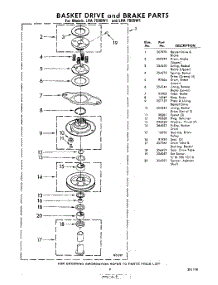 09 - Basket Drive And Brake parts for Whirlpool Washer LHA7505W1 / from AppliancePartsPros.com