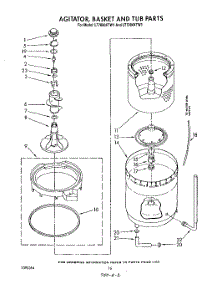 11 - Agitator, Basket And Tub parts for Whirlpool Washer Dryer Combo LT7004XTG1 / from AppliancePartsPros.com