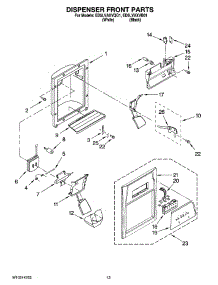 08 - Dispenser Front Parts parts for Whirlpool Refrigerator ED5LVAXVQO1 / from AppliancePartsPros.com