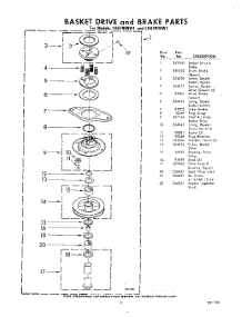 09 - Basket Drive And Brake parts for Whirlpool Washer LHA7800W1 / from AppliancePartsPros.com
