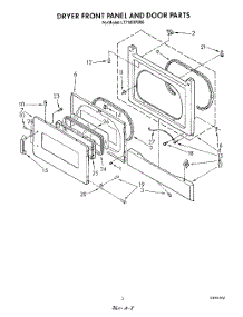03 - Dryer Front Panel And Door parts for Whirlpool Washer Dryer Combo LT7100XVN0 / from AppliancePartsPros.com