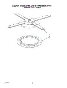 06 - Lower Washarm And Strainer parts for Kitchenaid Dishwasher KUDA230YAL0 / from AppliancePartsPros.com