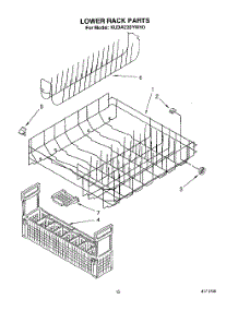 12 - Lower Rack parts for Kitchenaid Dishwasher KUDA230YAL0 / from AppliancePartsPros.com