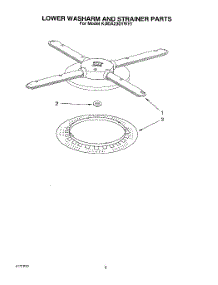 05 - Lower Washarm And Strainer parts for Kitchenaid Dishwasher KUDA230YAL1 / from AppliancePartsPros.com