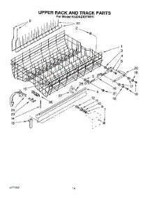 10 - Upper Rack And Track parts for Kitchenaid Dishwasher KUDA230YAL1 / from AppliancePartsPros.com