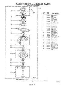 09 - Basket Drive And Brake parts for Whirlpool Washer LHA9800W0 / from AppliancePartsPros.com