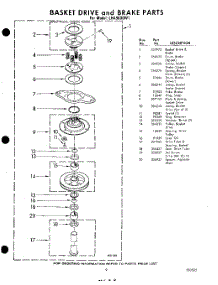 09 - Basket Drive And Brake parts for Whirlpool Washer LHA9800W1 / from AppliancePartsPros.com
