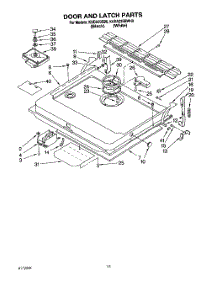 12 - Door And Latch parts for Kitchenaid Dishwasher KUDA23SB0 / from AppliancePartsPros.com
