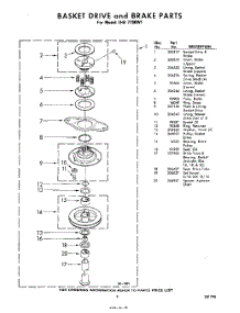 09 - Basket Drive And Brake parts for Whirlpool Washer LHB7700W1 / from AppliancePartsPros.com