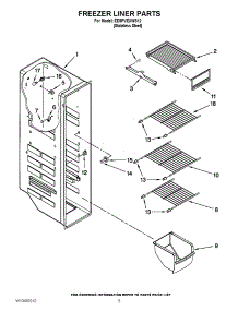 04 - Freezer Liner Parts parts for Whirlpool Refrigerator ED5PVEXWS12 / from AppliancePartsPros.com