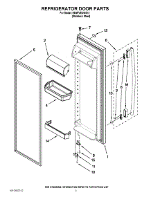 06 - Refrigerator Door Parts parts for Whirlpool Refrigerator ED5PVEXWS12 / from AppliancePartsPros.com
