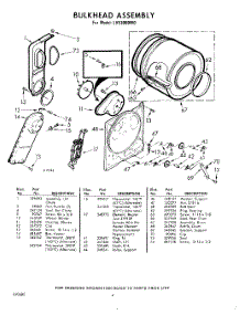 06 - Bulkhead parts for Whirlpool Dryer LHE3000W0 / from AppliancePartsPros.com