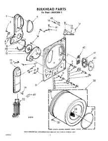 04 - Bulkhead parts for Whirlpool Dryer LHE4930W0 / from AppliancePartsPros.com