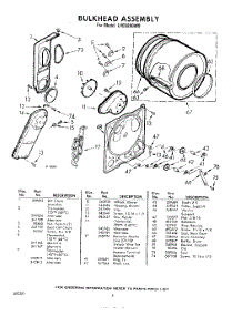 06 - Bulkhead parts for Whirlpool Dryer LHE5800W0 / from AppliancePartsPros.com