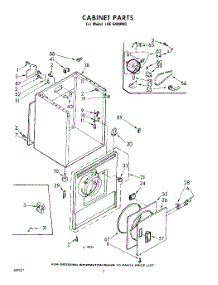 02 - Cabinet parts for Whirlpool Dryer LHE6400W0 / from AppliancePartsPros.com