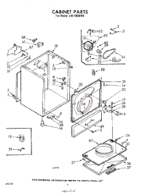04 - Cabinet parts for Whirlpool Dryer LHE6600W0 / from AppliancePartsPros.com