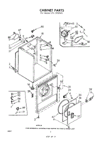 02 - Cabinet parts for Whirlpool Dryer LFE5700W0 / from AppliancePartsPros.com