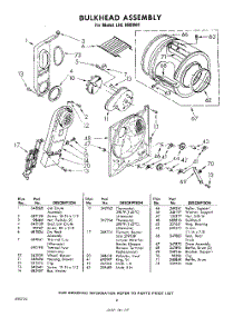 06 - Bulkhead parts for Whirlpool Dryer LHE6680W1 / from AppliancePartsPros.com