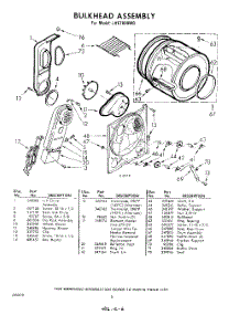 06 - Bulkhead parts for Whirlpool Dryer LHE7800W0 / from AppliancePartsPros.com