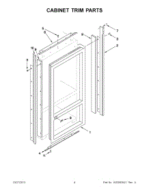 02 - Cabinet Trim Parts parts for Kitchenaid Refrigerator KBLO36FTX07 / from AppliancePartsPros.com