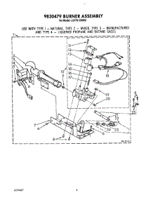 04 - 9830479 Burner parts for Whirlpool Dryer LG7701XWN0 / from AppliancePartsPros.com