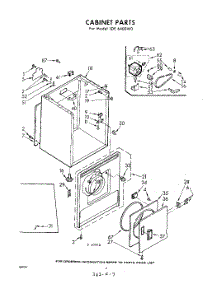 02 - Cabinet parts for Whirlpool Dryer LDE6400W0 / from AppliancePartsPros.com