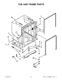 05 - Tub And Frame Parts parts for Kitchenaid Dishwasher KUDC10FXWH6 / from AppliancePartsPros.com