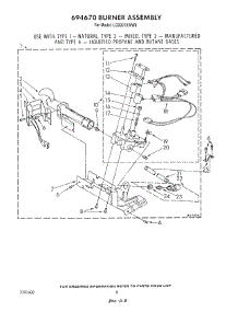 05 - 694670 Burner parts for Whirlpool Dryer LG9201XWN0 / from AppliancePartsPros.com