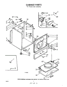 02 - Cabinet parts for Whirlpool Dryer LDE6900W0 / from AppliancePartsPros.com