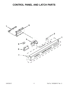 02 - Control Panel And Latch Parts parts for Kitchenaid Dishwasher KUDC10IXBL8 / from AppliancePartsPros.com