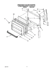 07 - Freezer Door parts for Kitchenaid Refrigerator KTRC22KAAL01 / from AppliancePartsPros.com