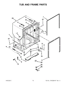 05 - Tub And Frame Parts parts for Kitchenaid Dishwasher KUDC10IXWH8 / from AppliancePartsPros.com