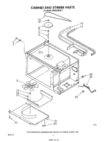 04 - Cabinet And Stirrer parts for Whirlpool Microwave MW850EXR0 / from AppliancePartsPros.com