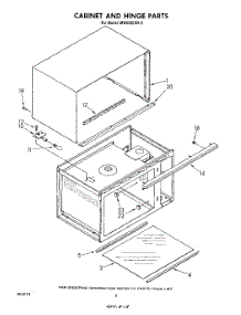 06 - Cabinet And Hinge parts for Whirlpool Microwave MW850EXR0 / from AppliancePartsPros.com