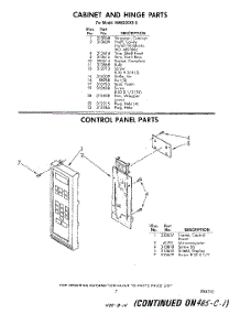 07 - Control Panel parts for Whirlpool Microwave MW850EXR0 / from AppliancePartsPros.com