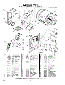 06 - Bulkhead parts for Whirlpool Dryer LE9800XKW0 / from AppliancePartsPros.com