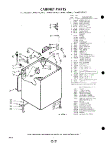 02 - Cabinet parts for Whirlpool Washer LWA8705W5 / from AppliancePartsPros.com