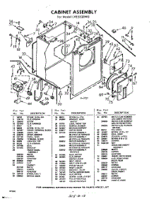 02 - Section parts for Whirlpool Dryer LVE5520W0 / from AppliancePartsPros.com