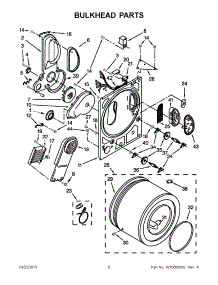 03 - Bulkhead Parts parts for Whirlpool Dryer LDR3822PQ2 / from AppliancePartsPros.com