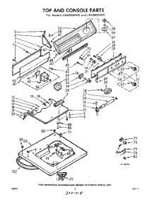 04 - Top And Console parts for Whirlpool Washer LXA8805W0 / from AppliancePartsPros.com