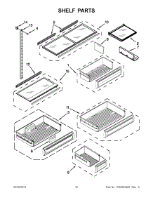 05 - Shelf Parts parts for Kitchenaid Refrigerator KBRC36FTS07 / from AppliancePartsPros.com