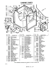 04 - Section parts for Whirlpool Dryer LWE6600W0 / from AppliancePartsPros.com