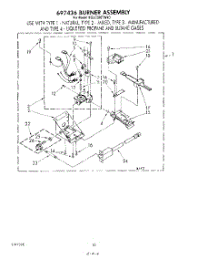 17 - 697436 Burner parts for Kitchenaid Washer Dryer Combo KGLC500THT0 / from AppliancePartsPros.com