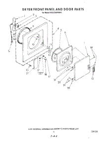 03 - Dryer Front Panel And Door parts for Kitchenaid Washer Dryer Combo KGLC500THT1 / from AppliancePartsPros.com