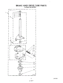 14 - Brake And Drive Tube parts for Kitchenaid Washer Dryer Combo KGLC500TPL1 / from AppliancePartsPros.com