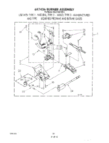 17 - 697436 Burner parts for Kitchenaid Washer Dryer Combo KGLC500TPL1 / from AppliancePartsPros.com