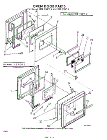 04 - Oven Door parts for Whirlpool RDE1100W2 / from AppliancePartsPros.com