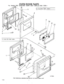 04 - Oven Door parts for Whirlpool RDE1300W / from AppliancePartsPros.com