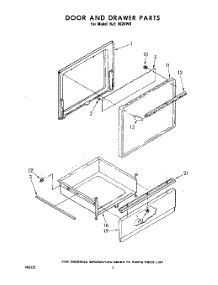 02 - Door And Drawer parts for Whirlpool Range RJE3020W0 / from AppliancePartsPros.com